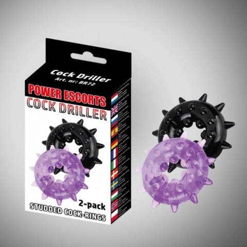 Cockdriller 2 pack black / purple 2 pack cockring 5 cm x 1,6 cm Boss of toys