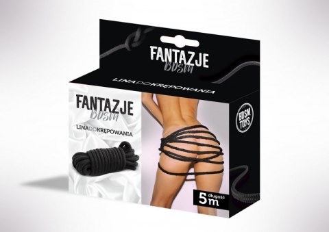 Linki - Fantazje BDSM Lina do krępowania 5m Czarna Boss of toys
