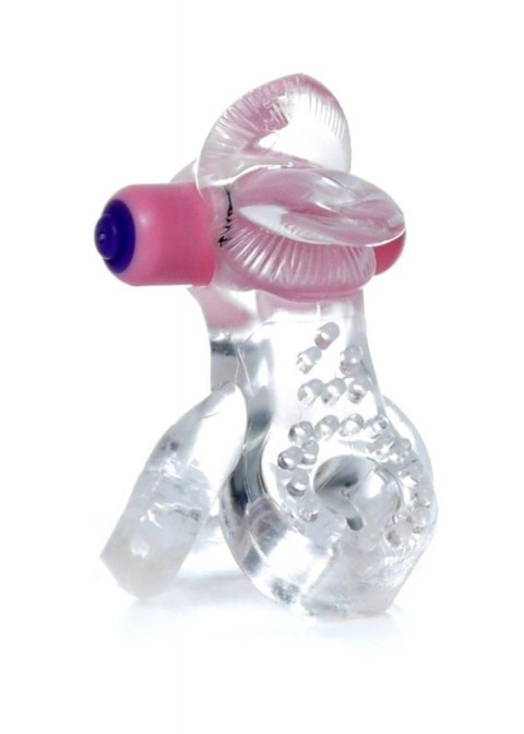 Pierścień-Tongue Vibro CockRing Clear Boss of toys