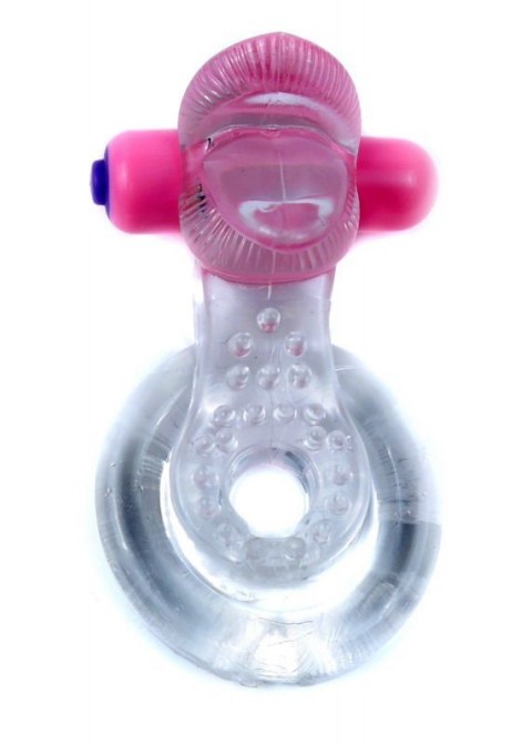 Pierścień-Tongue Vibro CockRing Clear Boss of toys