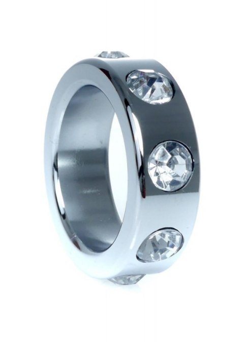 Pierścień-Metal Cock Ring with Cristal Diamonds Small Boss of toys