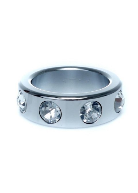 Pierścień-Metal Cock Ring with Cristal Diamonds Small Boss of toys