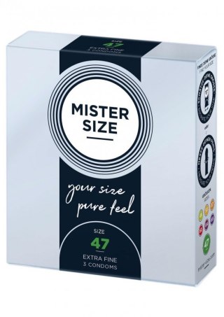 MISTER SIZE 47mm Condoms 3pcs Natural Boss of toys