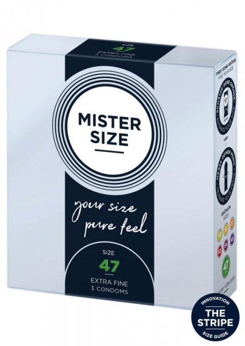MISTER SIZE 47mm Condoms 3pcs Natural Boss of toys