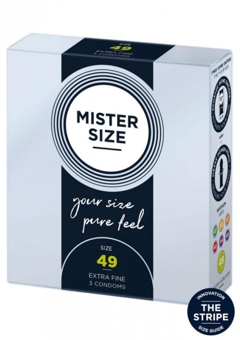 MISTER SIZE 49mm Condoms 3pcs Natural Boss of toys