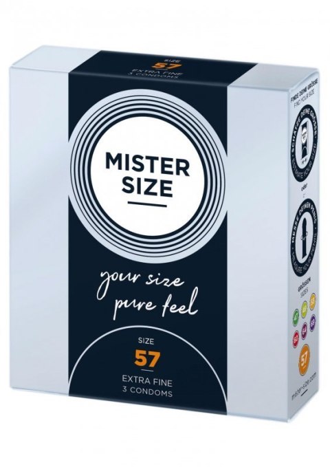 MISTER SIZE 57mm Condoms 3pcs Natural Boss of toys