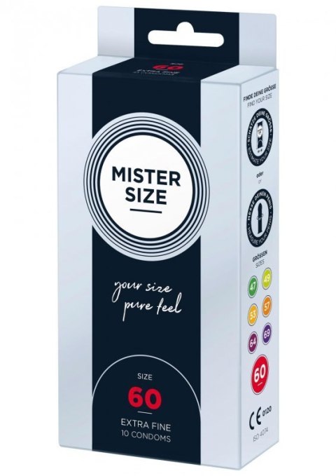 MISTER SIZE 60mm Condoms 10pcs Natural Boss of toys