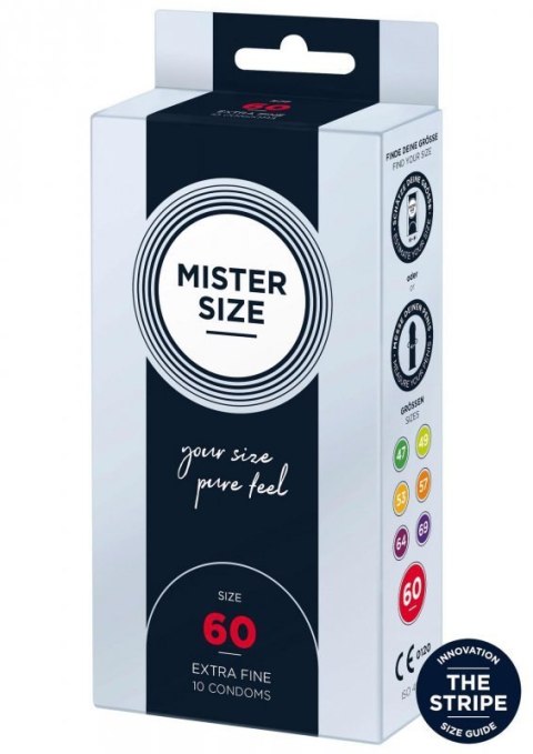 MISTER SIZE 60mm Condoms 10pcs Natural Boss of toys