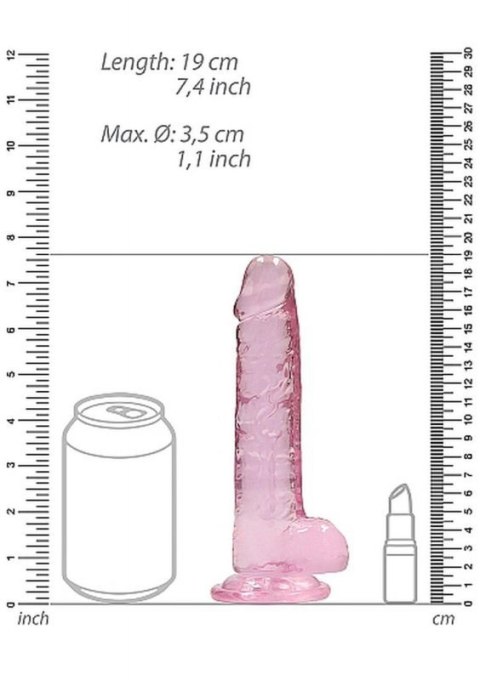 7"" / 18 cm Realistic Dildo With Balls - Pink Boss of toys