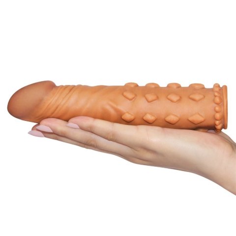 Add 2"" Pleasure X Tender Penis Sleeve Brown Boss of toys