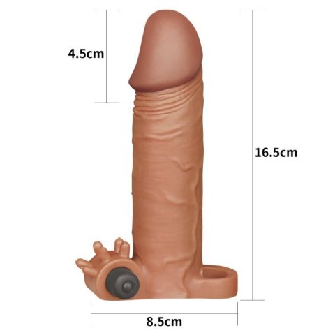 Add 2"" Pleasure X Tender Vibrating Penis Sleeve Brown Boss of toys