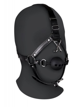 Head Harness with Breathable Ball Gag and Nose Hooks - Black Boss of toys