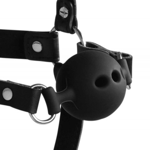 Head Harness with Breathable Ball Gag and Nose Hooks - Black Boss of toys