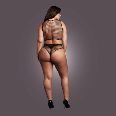 2 piece with crop top, pantie and fishnet structure. Boss of toys