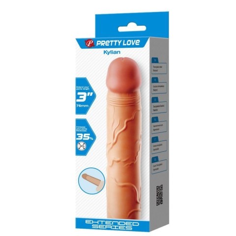PRETTY LOVE - Kylian Flesh, Extend your penis lenghth 3'' (76mm) Boss of toys