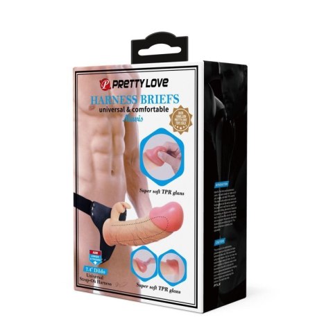 PRETTY LOVE - Mavis Flesh, Universal Strap-On Harness, Dildo 7.4'' TPR Boss of toys