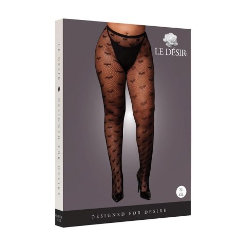 Heart Patterned Tights - Plus Size - Black Boss of toys