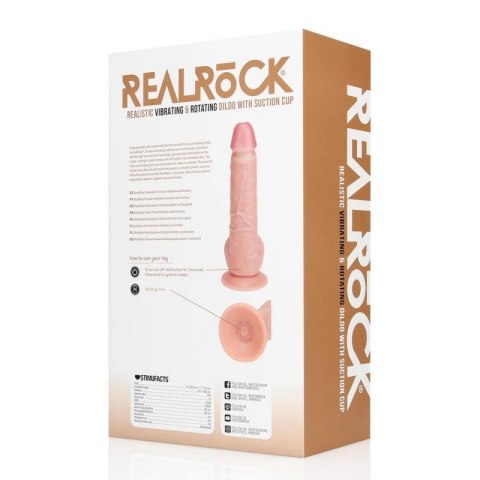 Vibrating and Rotating Straight Cock with Balls - 8 / 20,5 cm - Flesh Boss of toys