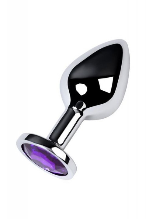 Silver anal plug TOYFA Metal,with a amethyst colored gem Boss of toys