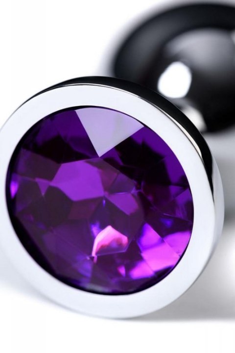 Silver anal plug TOYFA Metal,with a amethyst colored gem Boss of toys