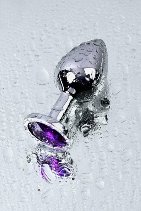 Silver anal plug TOYFA Metal,with a amethyst colored gem Boss of toys