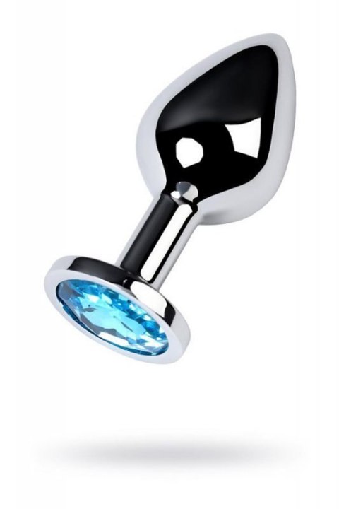 Silver anal plug with gem, turquoise Boss of toys