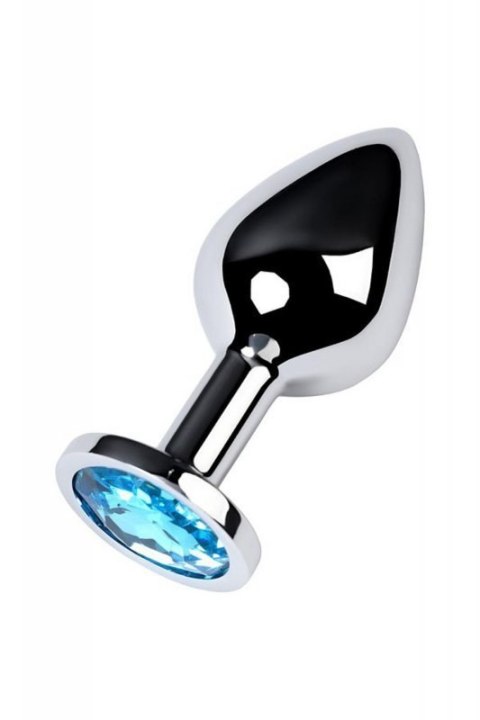 Silver anal plug with gem, turquoise Boss of toys