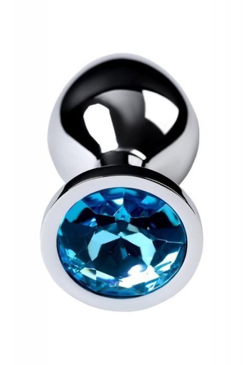 Silver anal plug with gem, turquoise Boss of toys