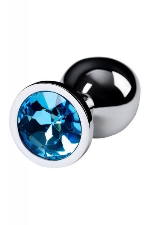 Silver anal plug with gem, turquoise Boss of toys