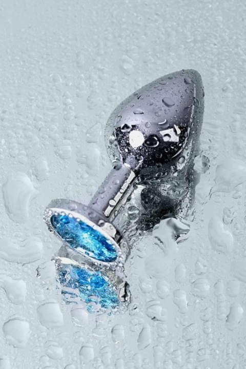 Silver anal plug with gem, turquoise Boss of toys