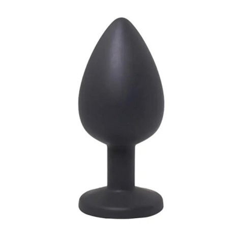 Black medium butt plug with white crystal Boss of toys