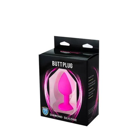 Pink medium butt plug with white crystal Boss of toys