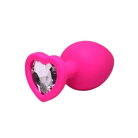 Pink small heart-shaped butt plug with white crystal Boss of toys