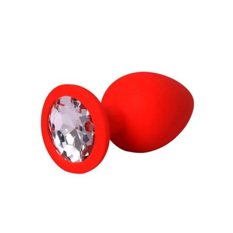 Red small butt plug with white crystal Boss of toys