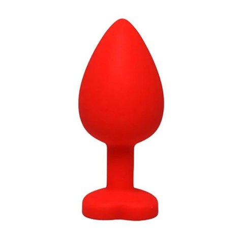 Red small heart-shaped butt plug with white crystal Boss of toys