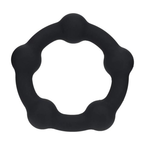 Beaded Silicone Cockring - M - 35mm - Black Boss of toys