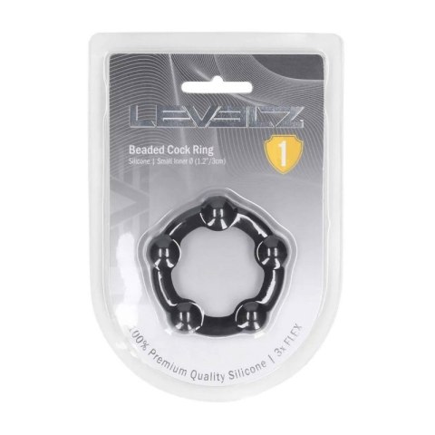 Beaded Silicone Cockring - S - 30mm - Black Boss of toys