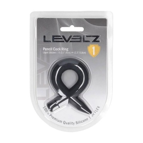 Pencil Liquid Silicone Cockring - Black Boss of toys