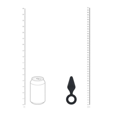 Silicone Anal Plug with Loop - S - Black Boss of toys