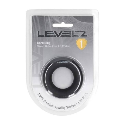 Liquid Silicone Cockring - M - Black Boss of toys