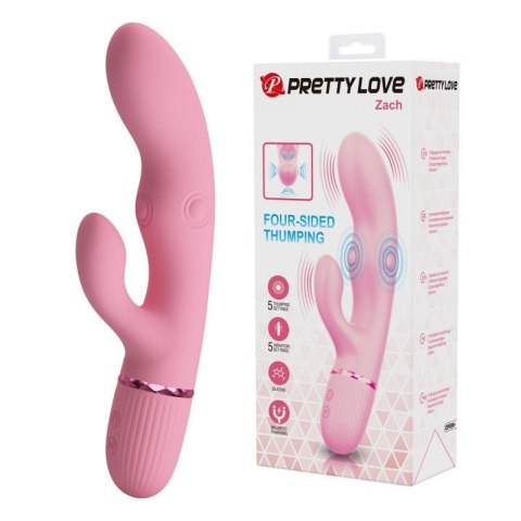 Pretty Love Zach Four-Sided Thumping Rabbit Vibrator - Pink Boss of toys
