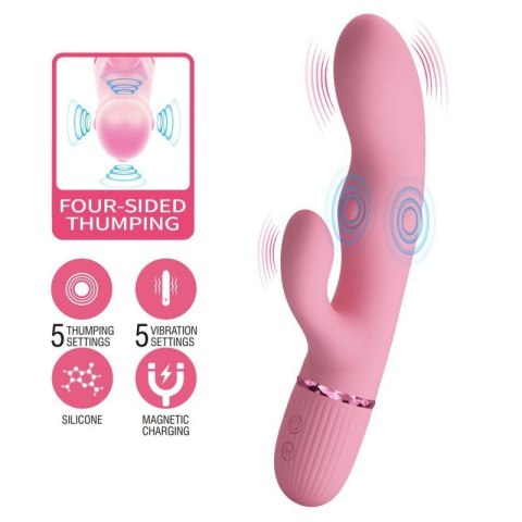 Pretty Love Zach Four-Sided Thumping Rabbit Vibrator - Pink Boss of toys