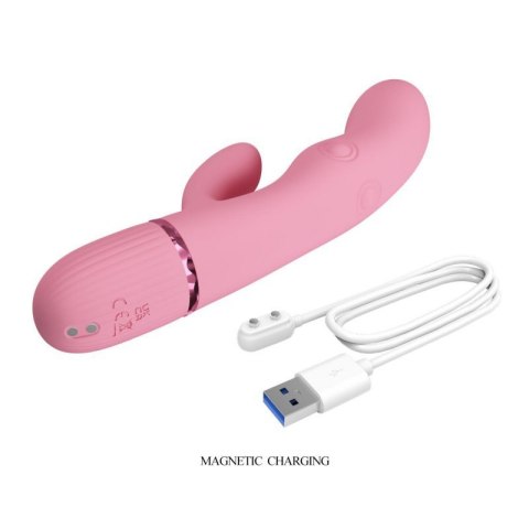 Pretty Love Zach Four-Sided Thumping Rabbit Vibrator - Pink Boss of toys