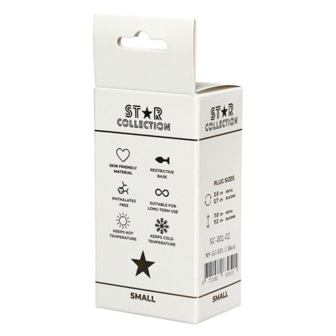 Star Collection - Black Silicone Anal Plug S - Pink Stone Boss of toys