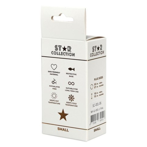 Star Collection - Pink Silicone Anal Plug S - Clear Stone Boss of toys