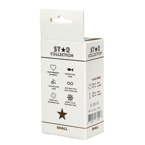 Star Collection - Pink Silicone Anal Plug S - Light Blue Stone Boss of toys