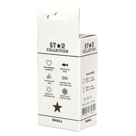 Star Collection - Purple Silicone Anal Plug S - Light Pink Stone Boss of toys