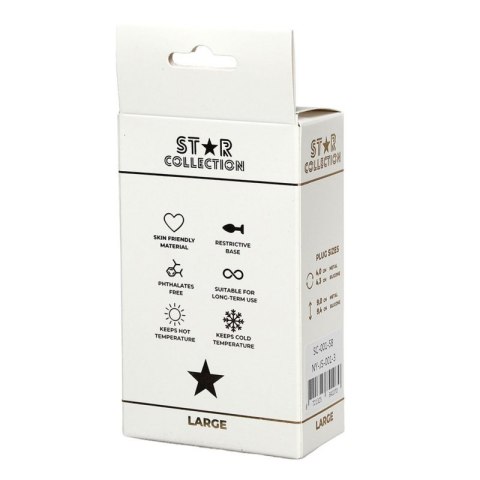 Star Collection - Silver Metal Anal Plug L - Light Blue Stone Boss of toys