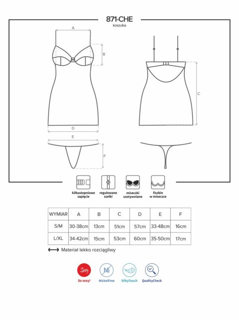 Bielizna-871-CHE-2 koszulka i stringi L/XL Obsessive - Amocarat Sp. z o.o.
