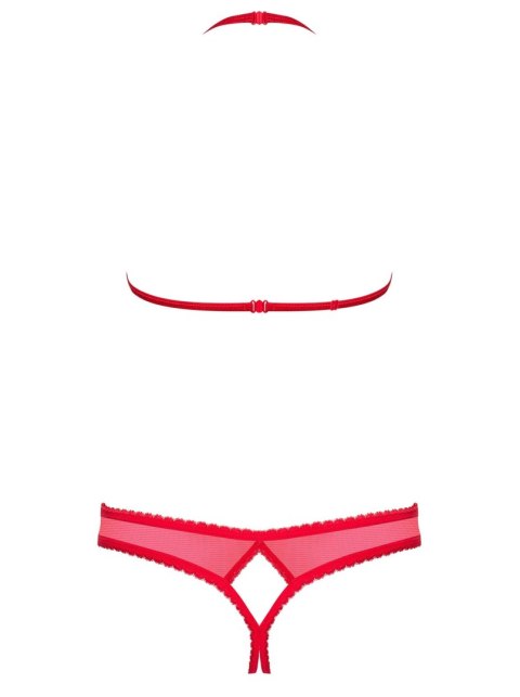 Komplet bielizny erotycznej Obsessive koronkowy czerwony S/M Obsessive